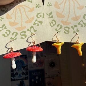 Mushroom Earrings Set 🍄🌀✨